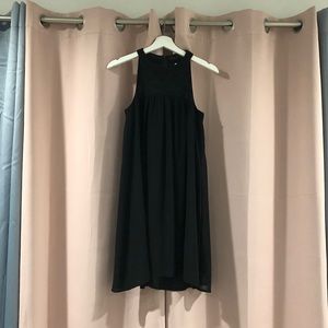 Crochet Detail Halter Trapeze Dress